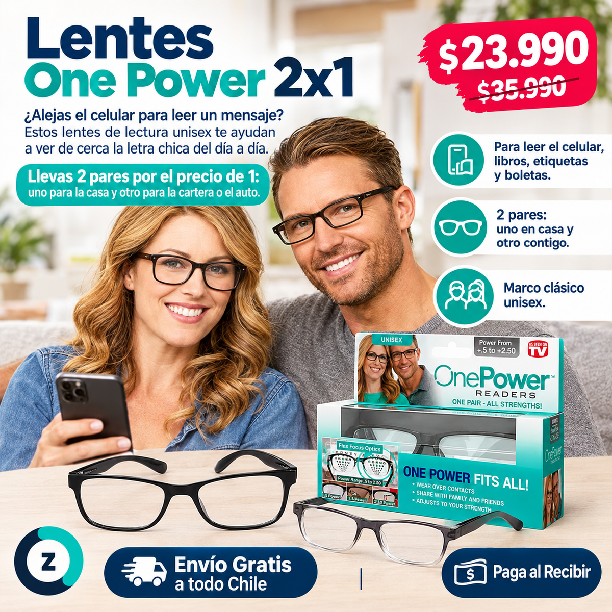 Lentes One Power 2x1